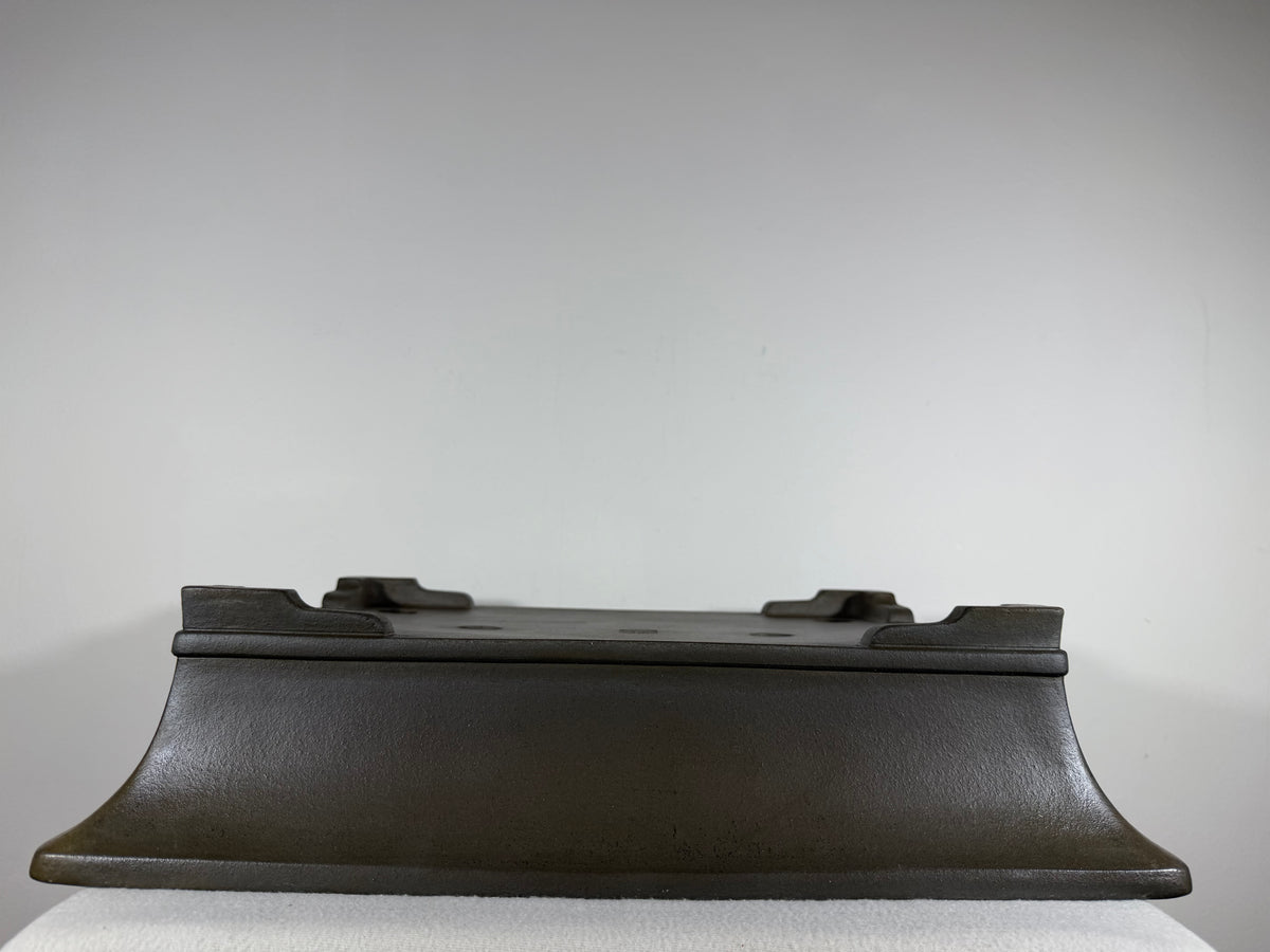 Preowned Japanese Tokoname Unglazed Rectangular Bonsai Pot Gyouzan Nakano - 18.5” x 14” x 4.5”