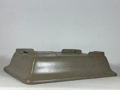 Preowned Japanese Tokoname Unglazed Rectangular Bonsai Pot Seizan - 13.75” By 10.25”