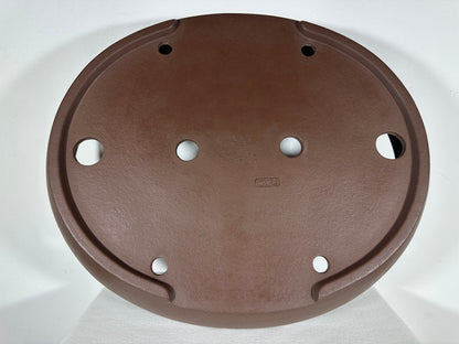 Preowned Japanese Tokoname Unglazed Oval  Bonsai Pot Yamaaki - 19” By 15.75”