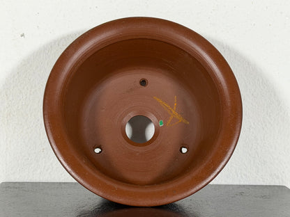 New Japanese Tokoname Unglazed Round Bonsai Pot Bigei - 3.75” By 1.5”