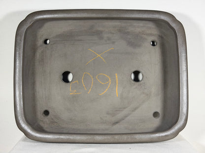 Preowned Japanese Tokoname Unglazed Rectangular Bonsai Pot Tousyou - 16” By 12.5”