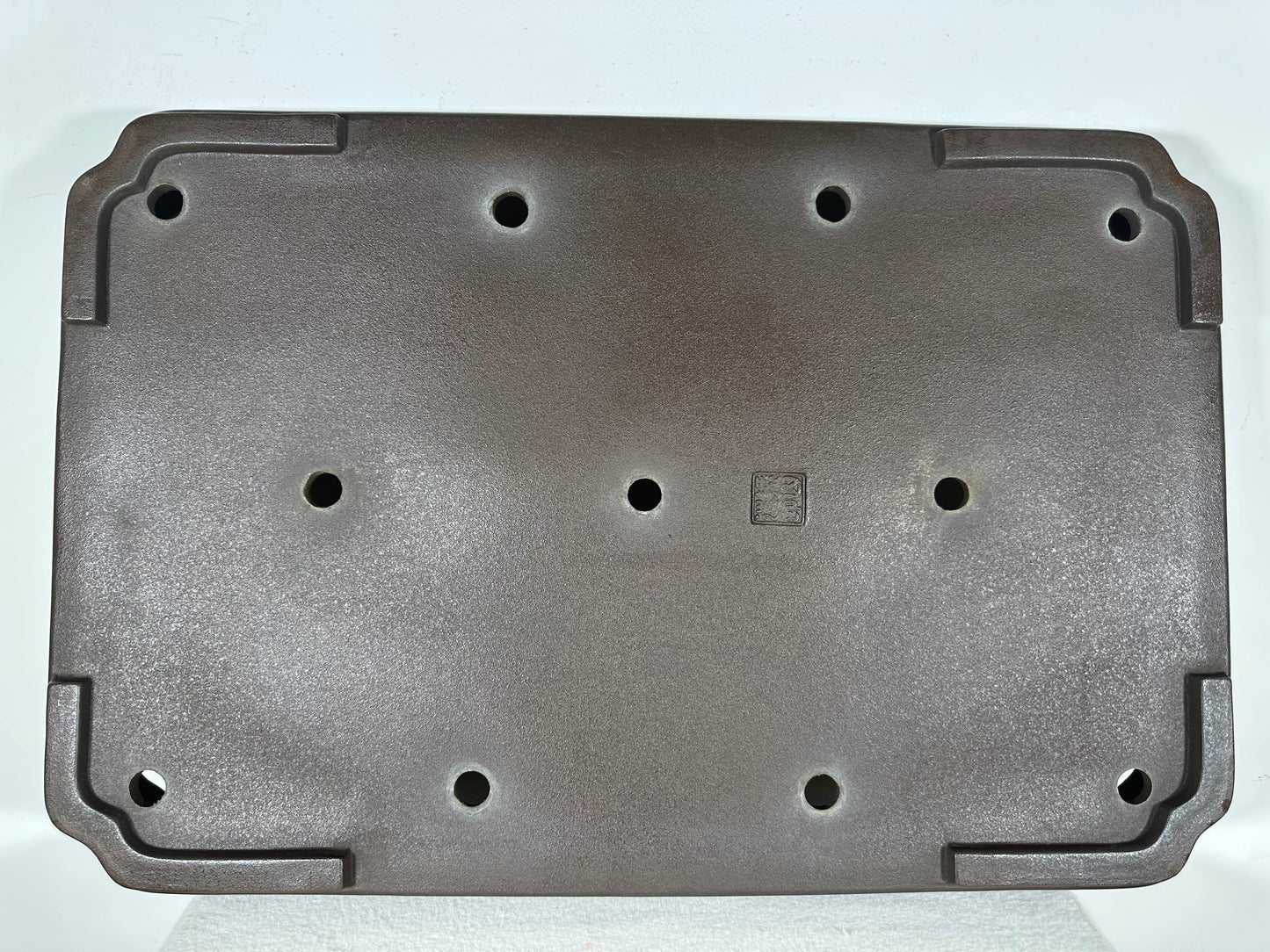 Preowned Japanese Tokoname Unglazed Rectangular Shallow Bonsai Pot Seizan - 21.5” By 14.5”