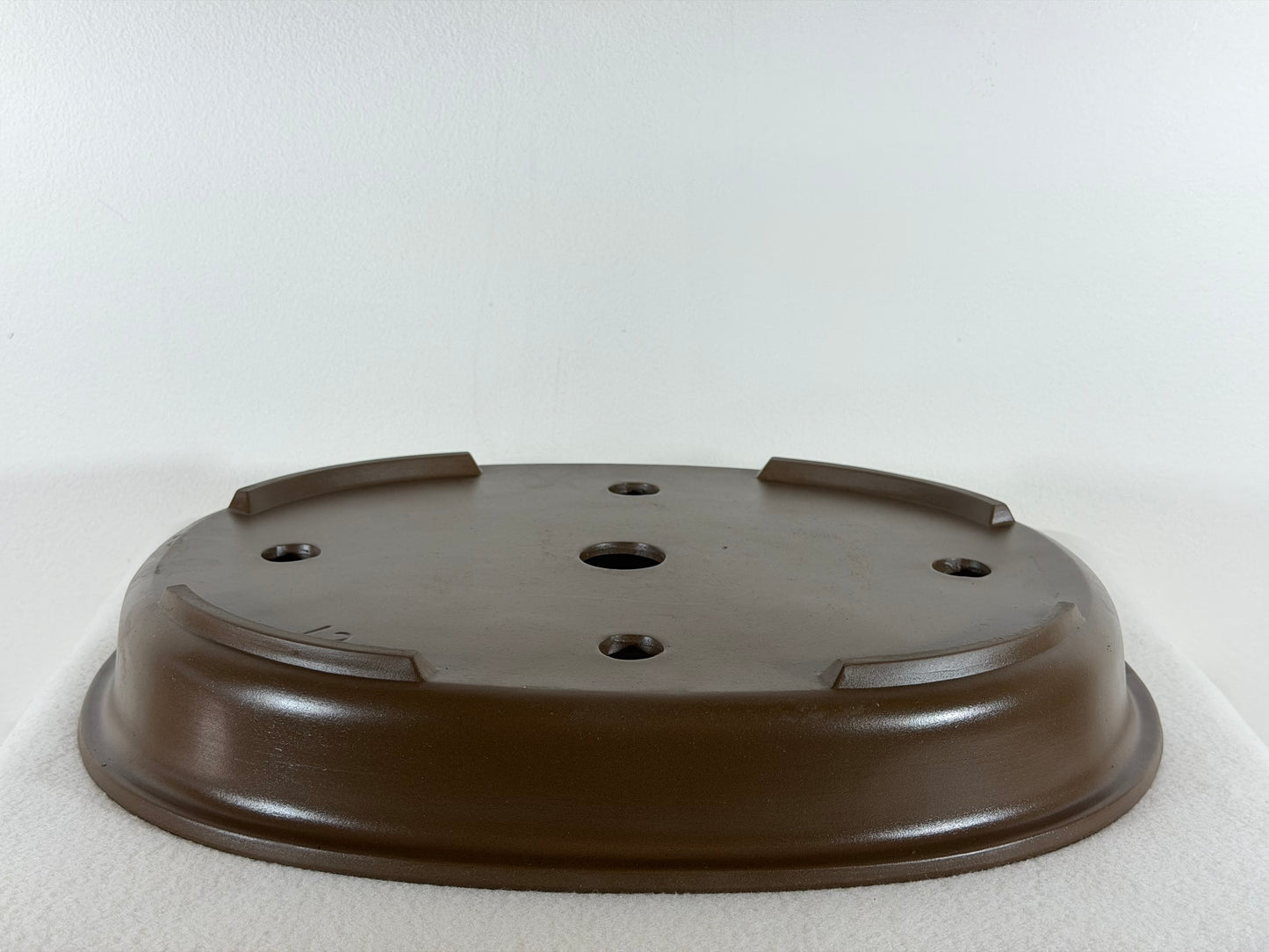 Preowned Japanese Tokoname Unglazed Shallow Oval Bonsai Pot - 14.75” By 11.75”