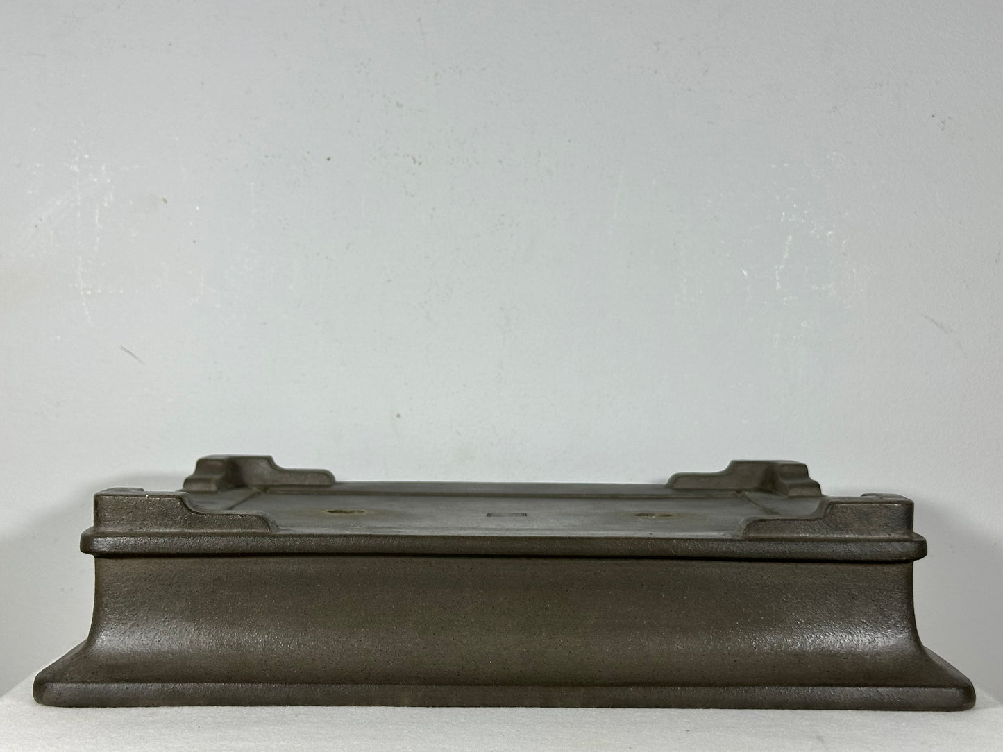 Preowned Japanese Tokoname Unglazed Rectangular Bonsai Pot Seizan - 15.25” By 11.25”