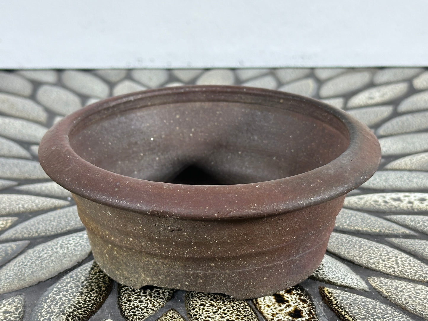 New Japanese Tokoname Unglazed Round Bonsai Pot Katu - 5.25” By 2”