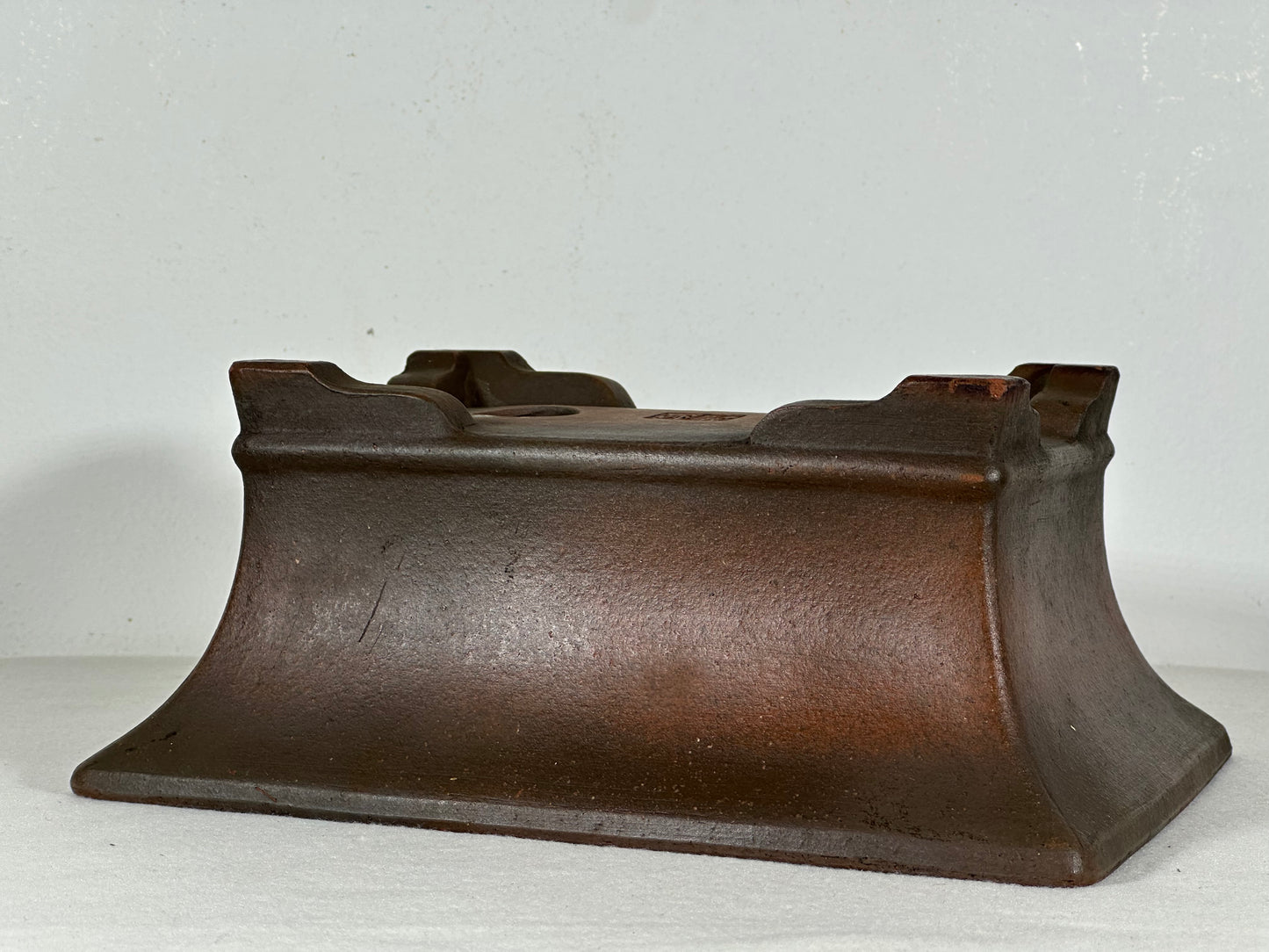Preowned Japanese Tokoname Rectangular Bonsai Pot Zennigou - 9.75” By 7.25”