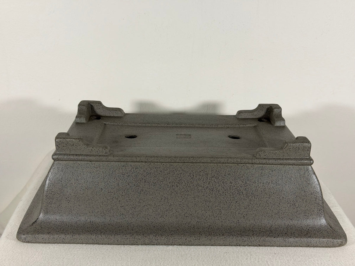Preowned Japanese Tokoname Unglazed Rectangular Bonsai Pot Seizan - 15” x 10.5” x 4.25”