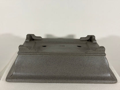 Preowned Japanese Tokoname Unglazed Rectangular Bonsai Pot Seizan - 15” x 10.5” x 4.25”