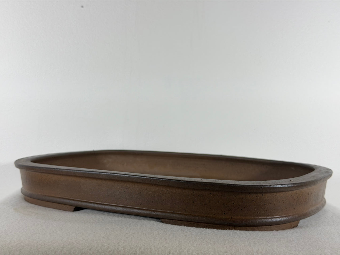 Preowned Japanese Tokoname Unglazed Rectangular Shallow Bonsai Pot Seizan - 15.25” By 11”