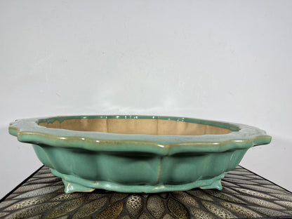 Vintage Preowned China Glazed Rinka Style Bonsai Pot - 17.25” By 3 5/8”