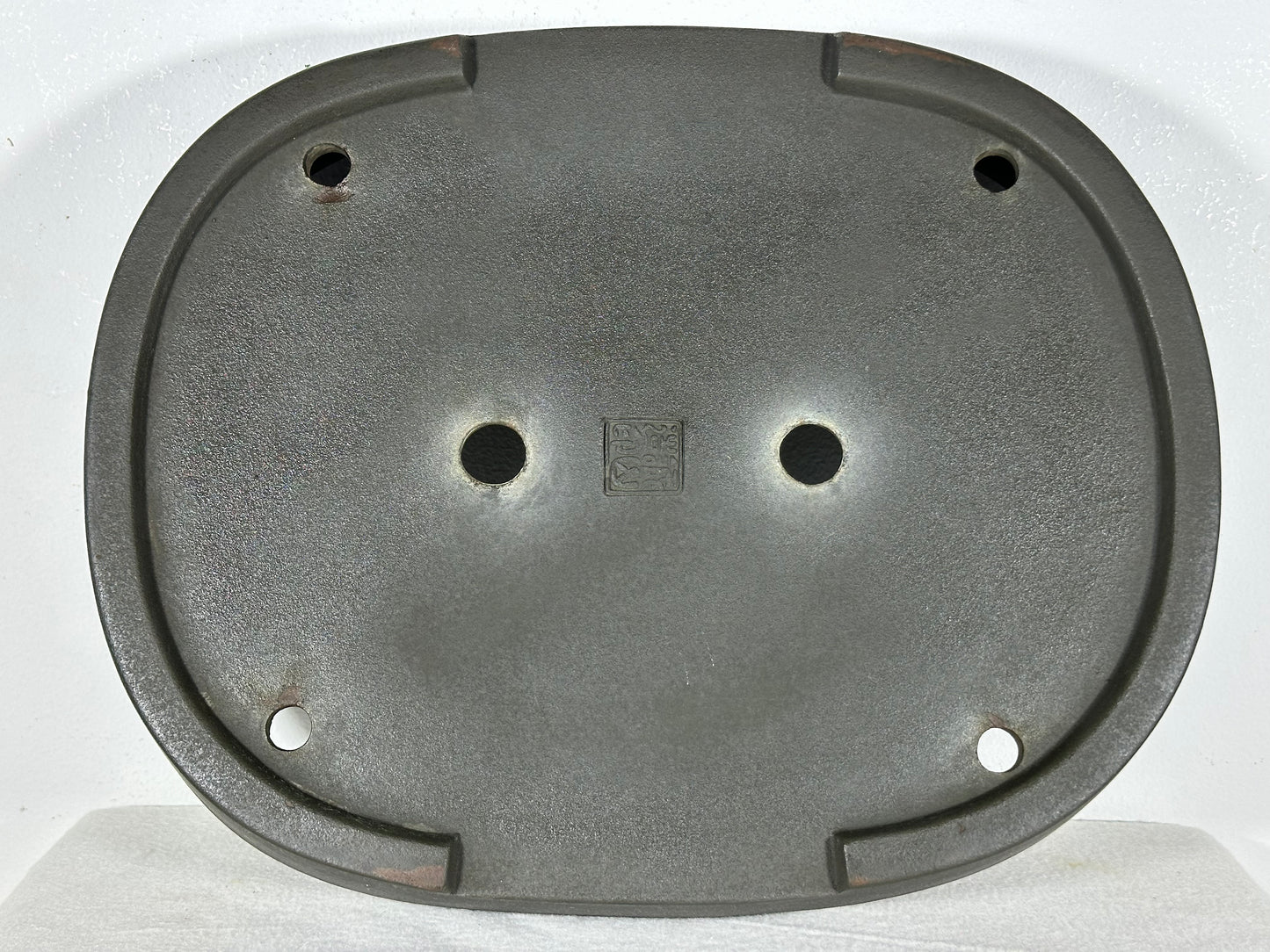 Preowned Japanese Tokoname Unglazed Oval Bonsai Pot Seizan - 14.25” By 11.5”