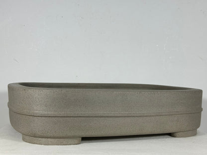 Preowned Japanese Tokoname Unglazed Rectangular Bonsai Pot Seizan - 15.25” By 11”