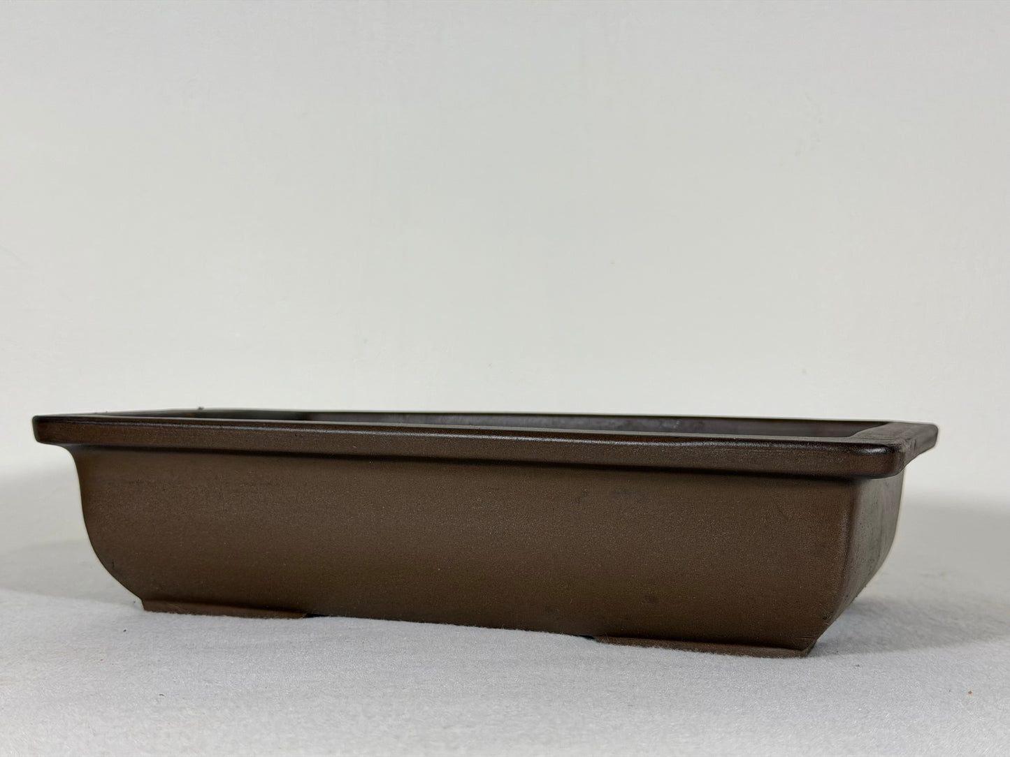 Preowned Japanese Tokoname Unglazed Rectangular Bonsai Pot - 10.5” By 7.25”