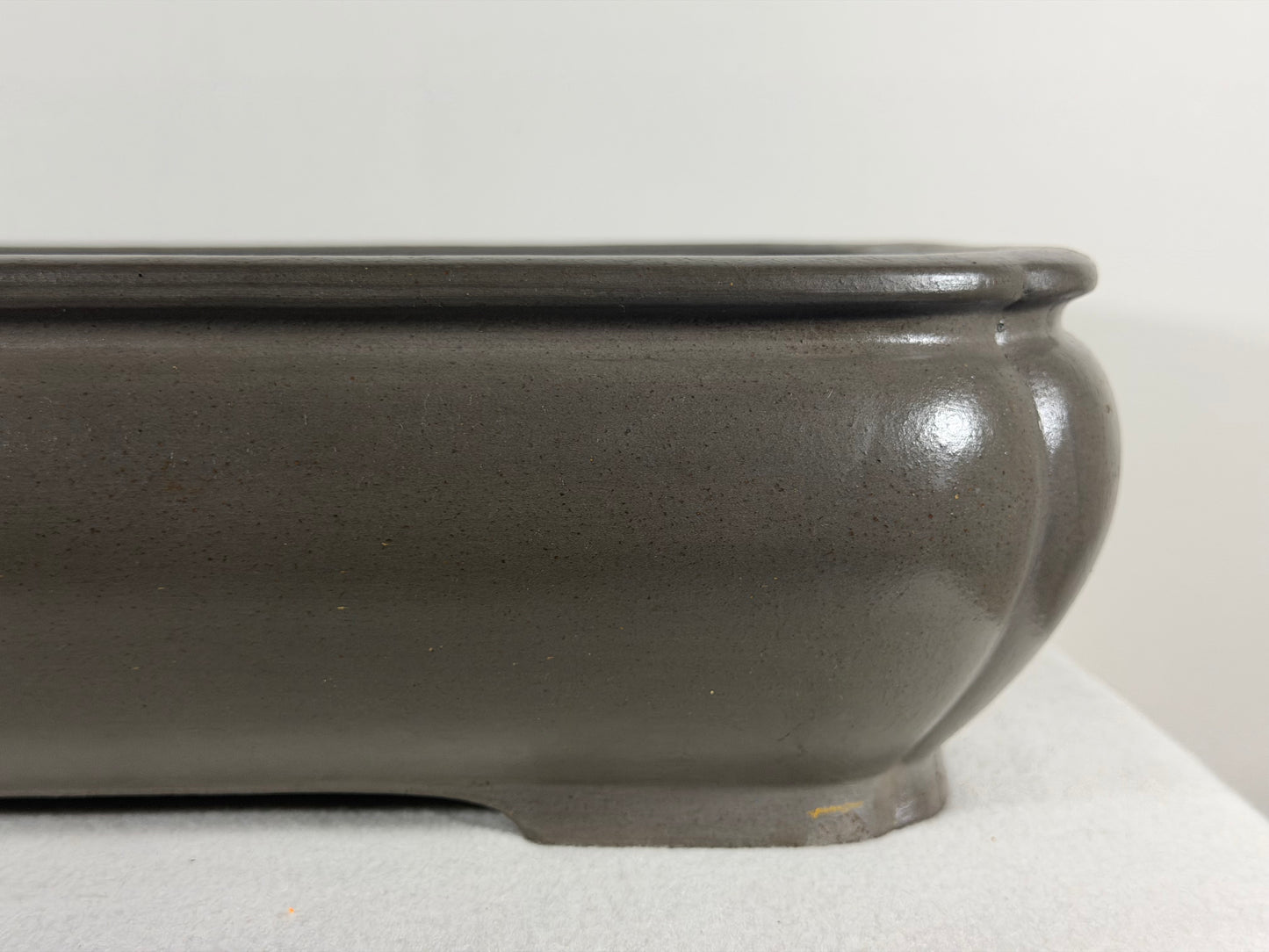 Preowned Japanese Tokoname Unglazed Rectangular Bonsai Pot Tousyou - 16” By 12.5”
