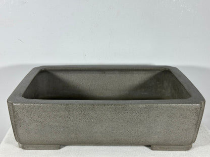Preowned Japanese Tokoname Unglazed Rectangular Bonsai Pot Seizan - 13.75” By 9.75”