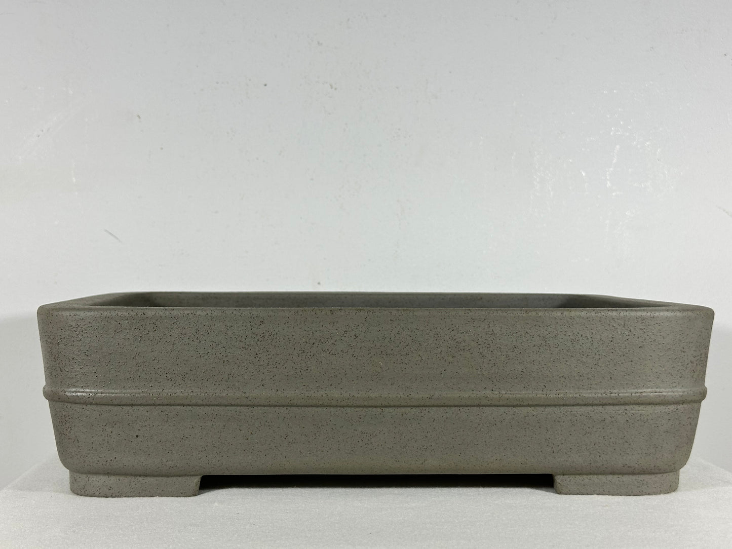 Preowned Japanese Tokoname Unglazed Rectangular Bonsai Pot Seizan - 15” By 10.75”