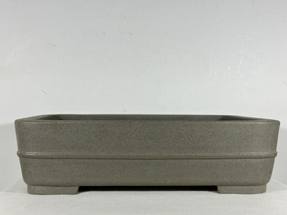 Preowned Japanese Tokoname Unglazed Rectangular Bonsai Pot Seizan - 15” By 10.75”