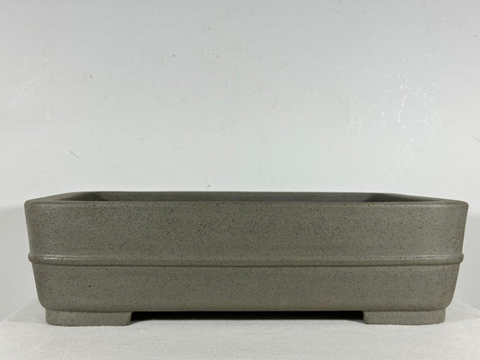 Preowned Japanese Tokoname Unglazed Rectangular Bonsai Pot Seizan - 15” By 10.75”