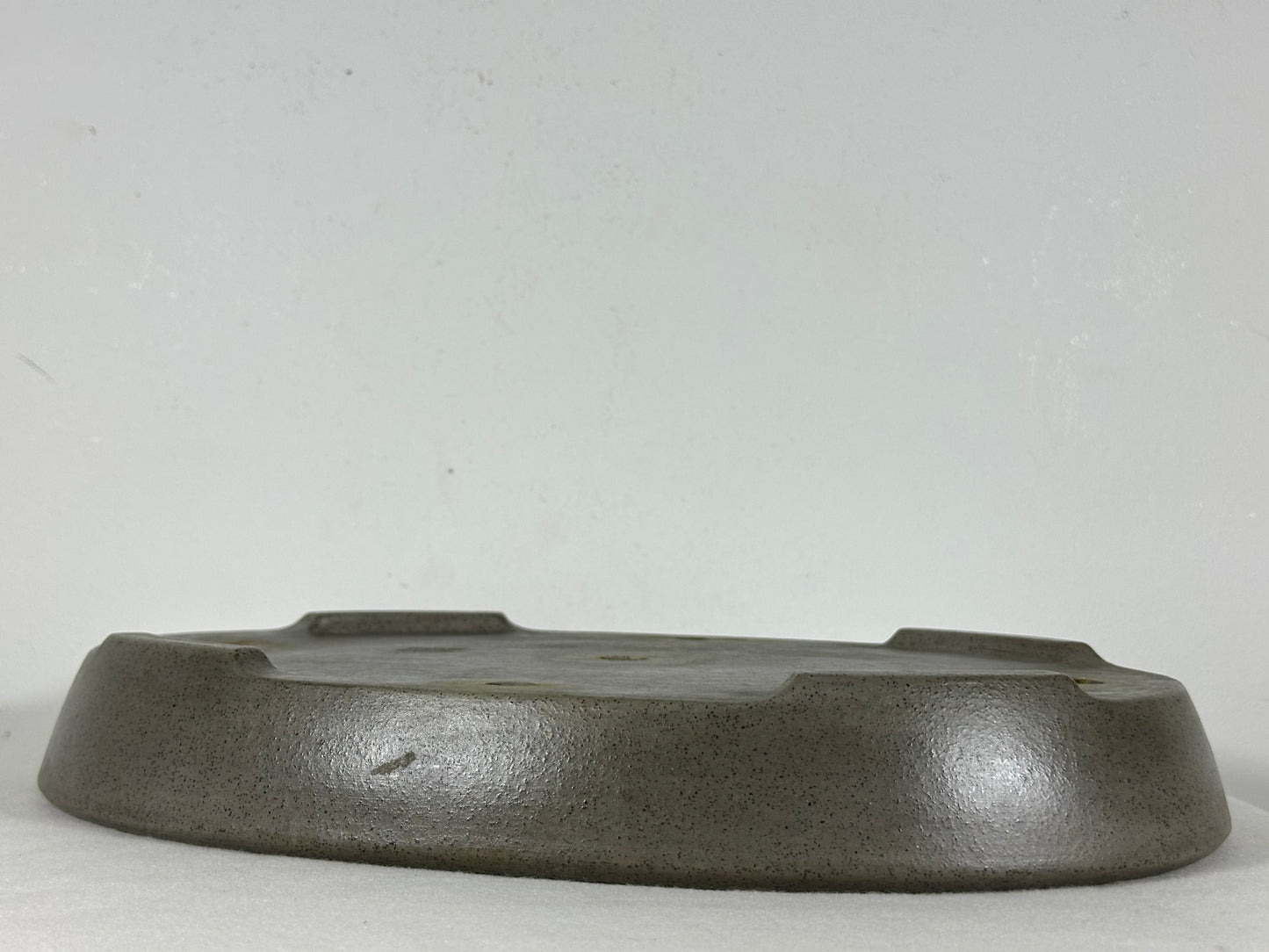 Preowned Japanese Tokoname Unglazed Oval Shallow Bonsai Pot Seizan - 14” By 10”