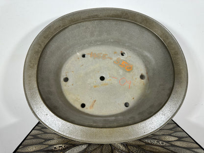 Preowned Japanese Tokoname Unglazed Oval Bonsai Pot Seizan - 16.25” By 14”