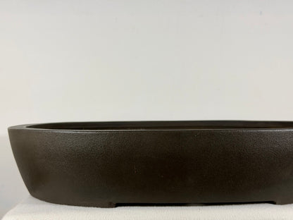 Preowned Japanese Tokoname Unglazed Oval Bonsai Pot Yamaaki - 19.75” x 16.25” x 3.75”