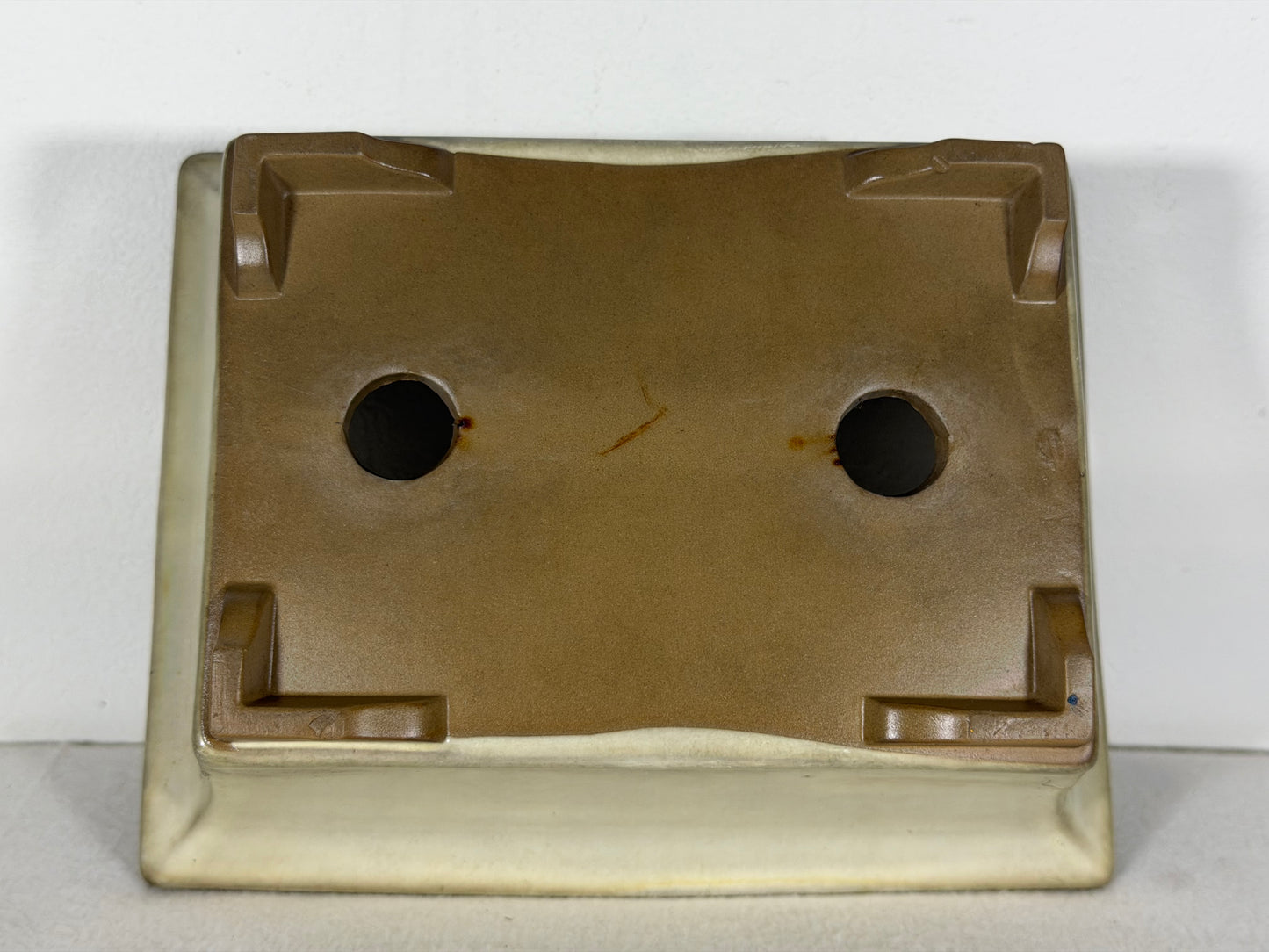 Preowned Japanese Tokoname Glazed Rectangular Bonsai Pot - 8.5” By 6.75”