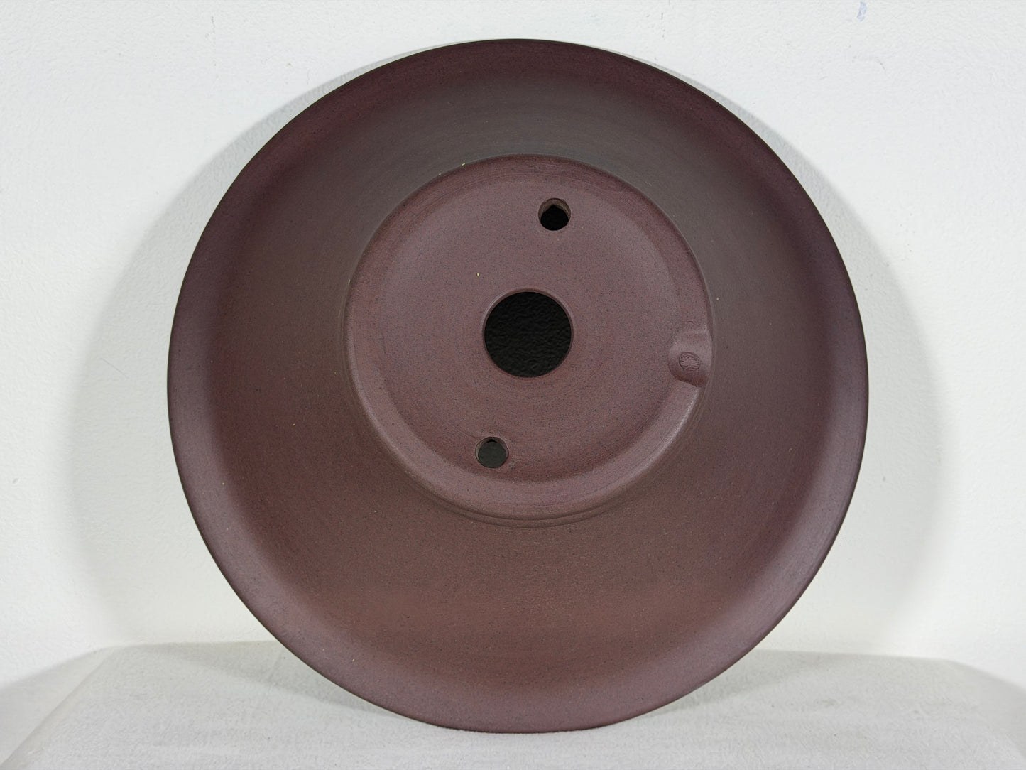 New Japanese Tokoname Unglazed Round Bonsai Pot Yamaaki - 12.75” By 4”