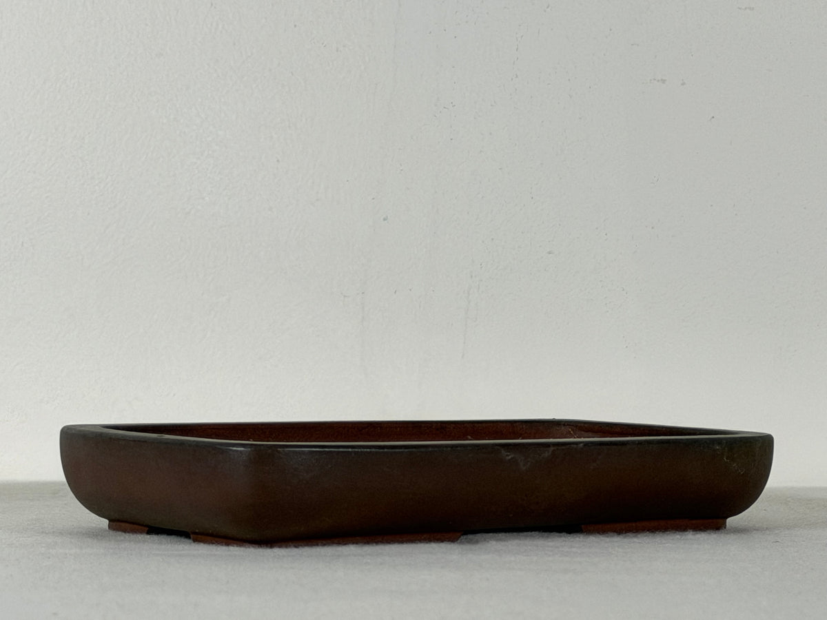 Preowned Old China Unglazed Shallow Rectangular Bonsai Pot - 8.25” x 5” x 1.25”
