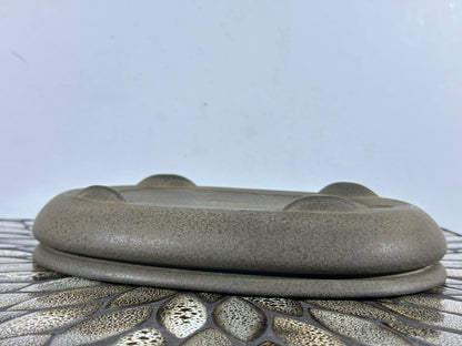 Preowned Vintage Japanese Tokoname Unglazed Bag Style Bonsai Pot Yamaaki - 10” By 6.5”