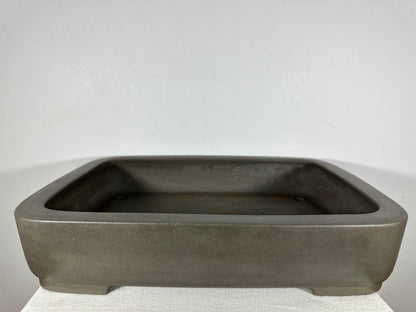 Preowned Japanese Tokoname Unglazed Rectangular Bonsai Pot Seizan - 19.25” By 14”