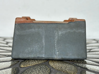 Preowned Japanese Tokoname Glazed Square Bonsai Pot with Stamp - 3.35” By 1 5/8”