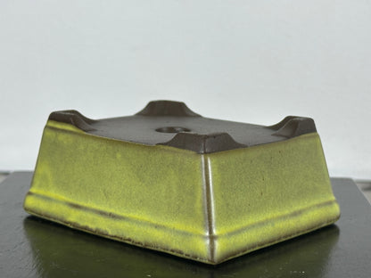Preowned Japanese Tokoname Rectangular Bonsai Pot - 3.5” By 2 7/8”