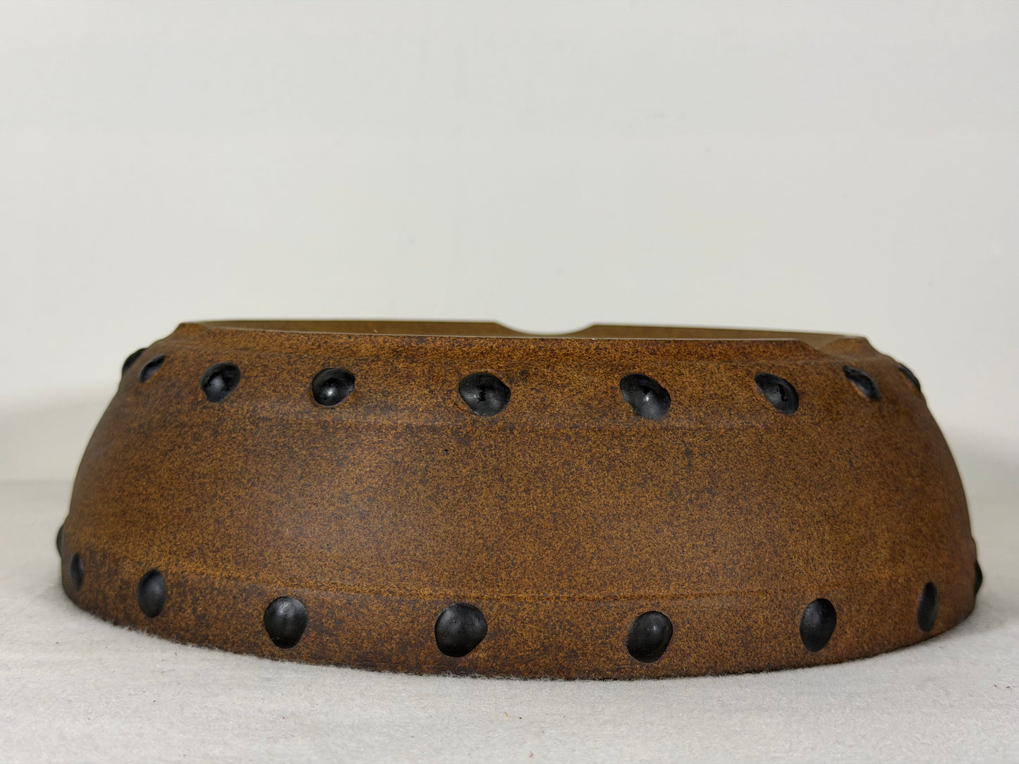 Preowned Japanese Tokoname Unglazed Drum Style Bonsai Pot - 10” By 2.75”