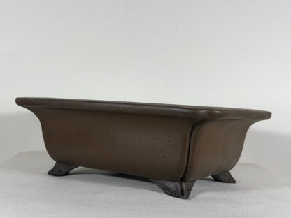 Preowned Japanese Tokoname Rectangular Bonsai Pot Gyouzan Nakano - 11” By 9”