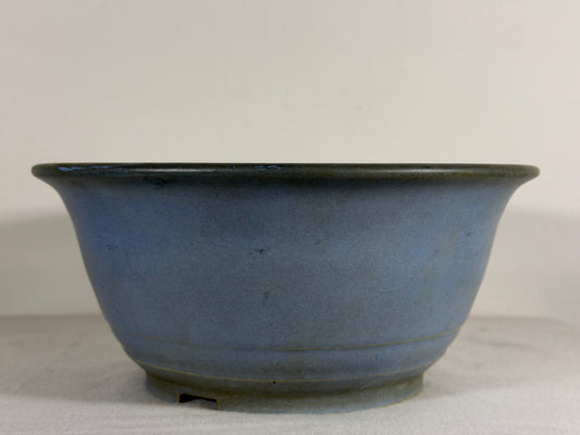 Preowned Japanese Tokoname Glazed Round Bonsai Pot Koyo - 9.5” By 4.25”