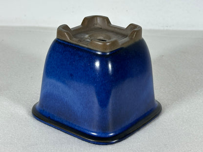 Preowned Japanese Square Cascade Bonsai Pot - 3.75” By 3”