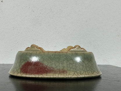 Preowned Vintage Japanese Oval Bonsai Pot By EIMEI - 2 7/8” By 2 1/8”