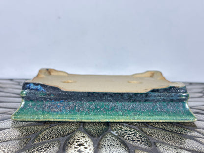 Preowned Japanese Tokoname Rectangular Bonsai Pot Aiba Koyo - 6.75” By 5 1/8”