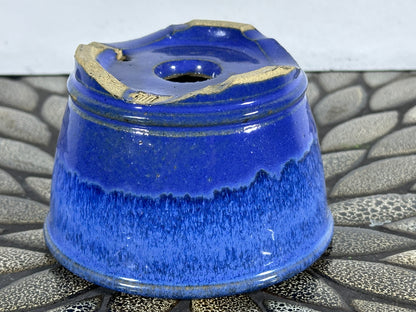 New Japanese Tokoname Round Glazed Bonsai Pot Katu - 4 3/8” By 2.75”