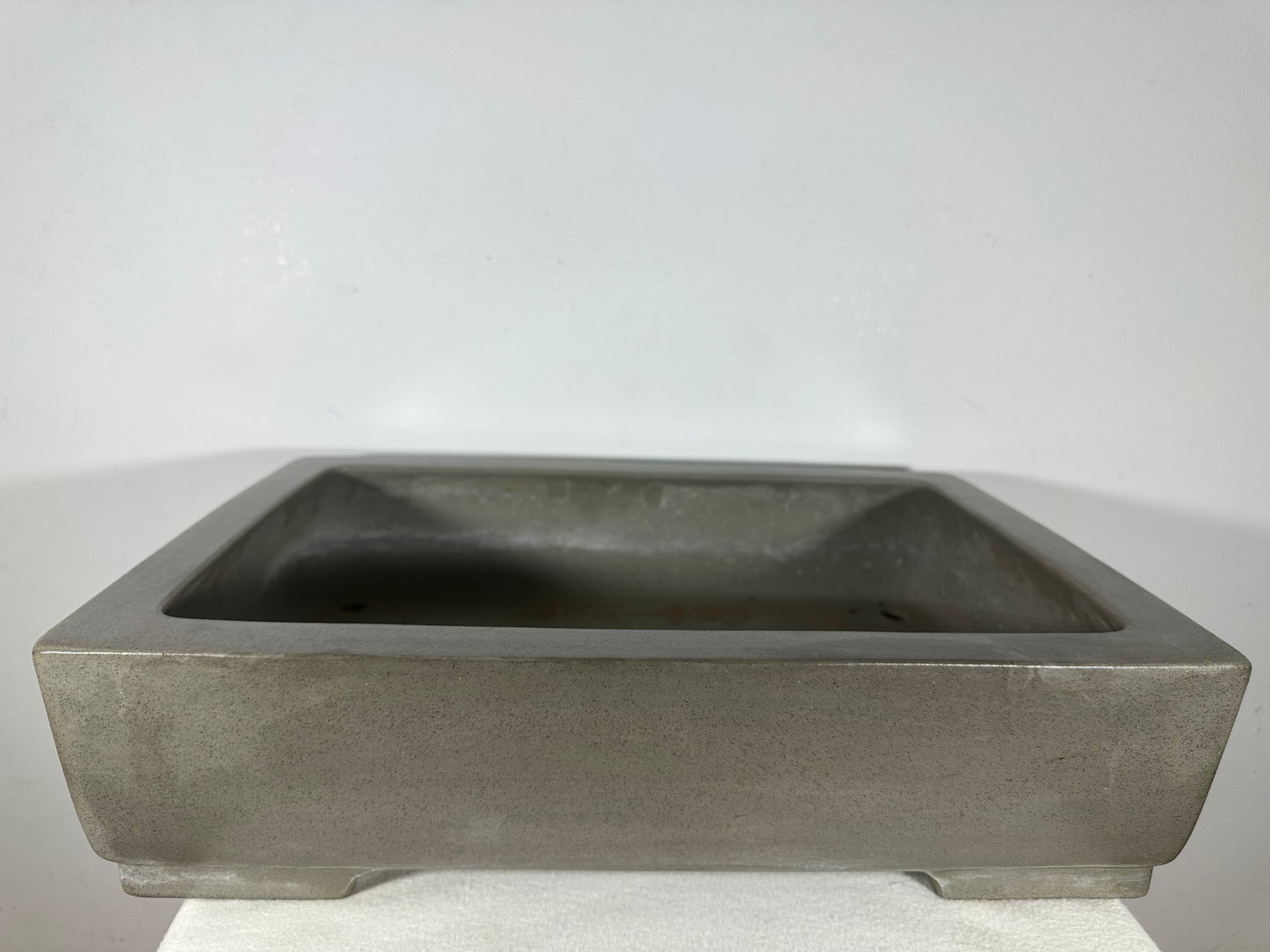 Preowned Japanese Tokoname Unglazed Rectangular Bonsai Pot Seizan - 19.75” By 14”