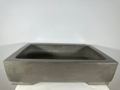 Preowned Japanese Tokoname Unglazed Rectangular Bonsai Pot Seizan - 19.75” By 14”