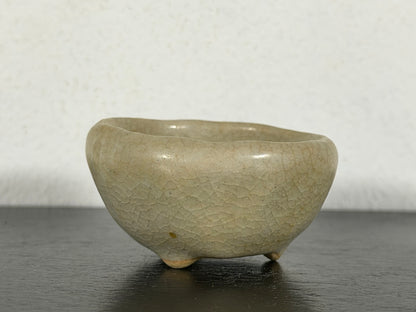 Preowned Japanese Tokoname Glazed Round Bonsai Pot Housou - 2” By 1”