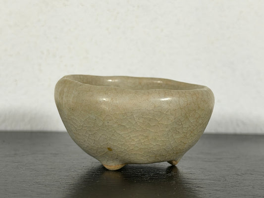 Preowned Japanese Tokoname Glazed Round Bonsai Pot Housou - 2” By 1”