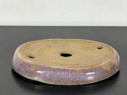 Preowned Vintage Japanese Tokoname Glazed Shallow Bonsai Pot - 3.25” By 2 3/8”