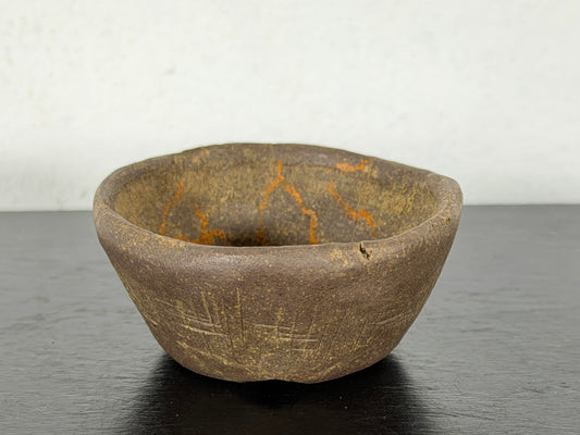 Preowned Vintage Japanese Tokoname Unglazed Round Bonsai Pot Machinao - 2” By 1”