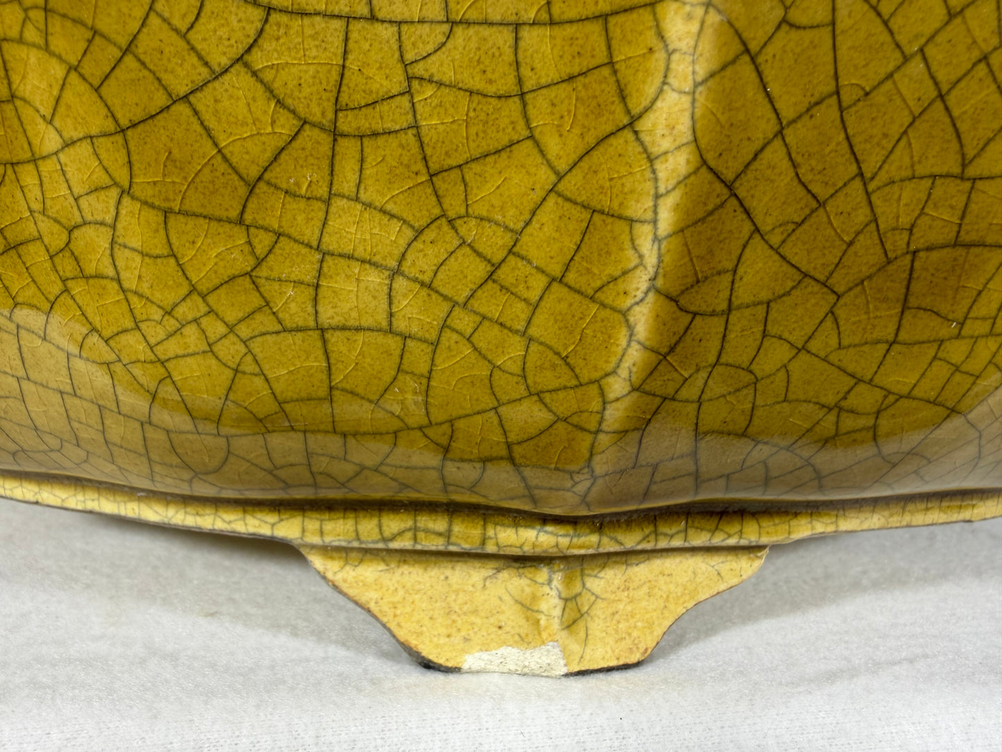 Preowned Japanese Tokoname Glazed Rinka Style Bonsai Pot Mazan Terahata - 20.75” By 20”