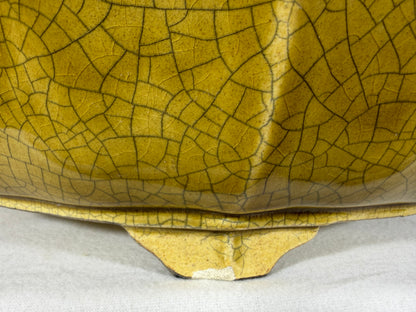 Preowned Japanese Tokoname Glazed Rinka Style Bonsai Pot Mazan Terahata - 20.75” By 20”