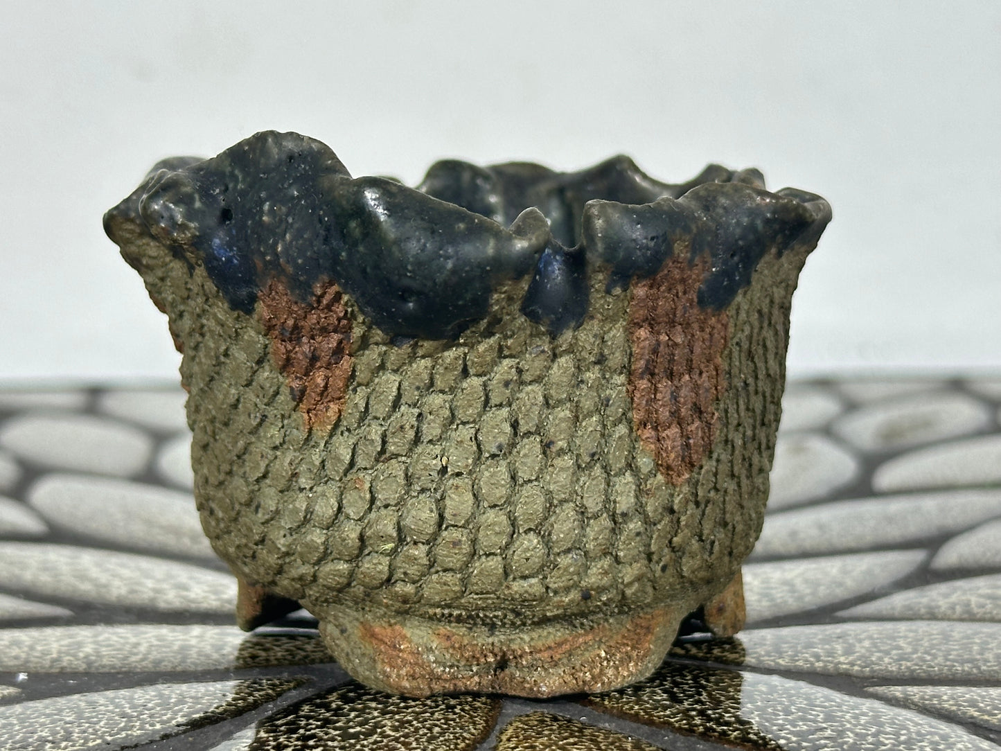 Preowned Japanese Tokoname Unglazed Bonsai Pot - 3” By 2”