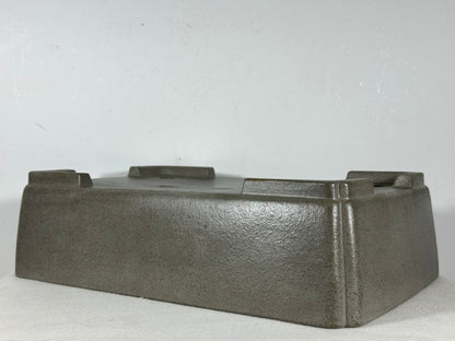 Preowned Japanese Tokoname Unglazed Rectangular Bonsai Pot Seizan - 13.75” By 9.75”