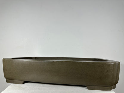 Preowned Japanese Tokoname Unglazed Rectangular Bonsai Pot Seizan - 22” By 14.25”